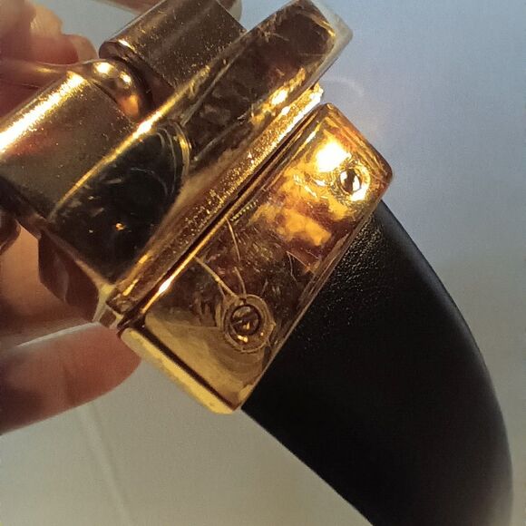 Tommy Hilfiger Leather Reversible Belt-Size 38-Swivel Buckle-Black-Brown-Classic - Picture 9 of 9